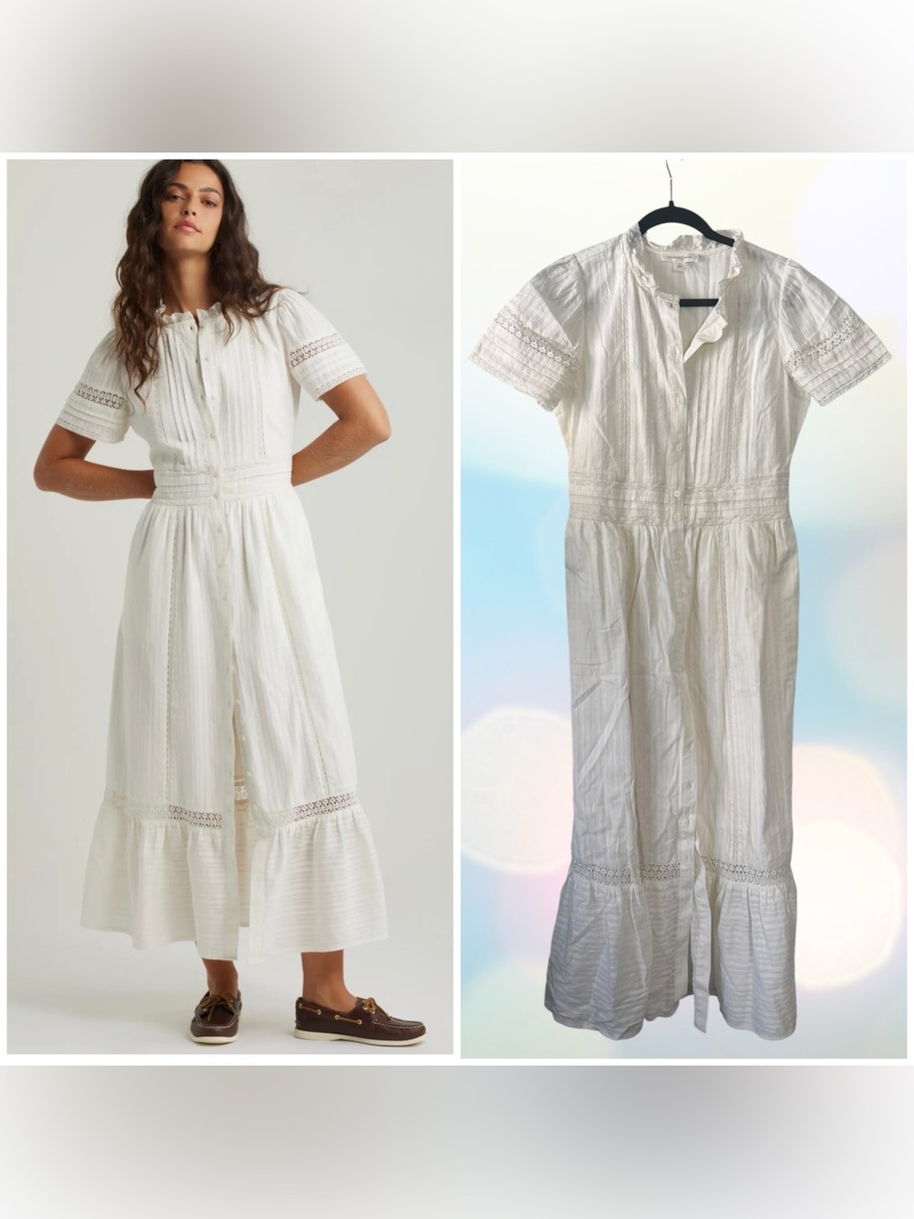 NEW Treasure & Bond Lace Trim Maxi Dress, Small